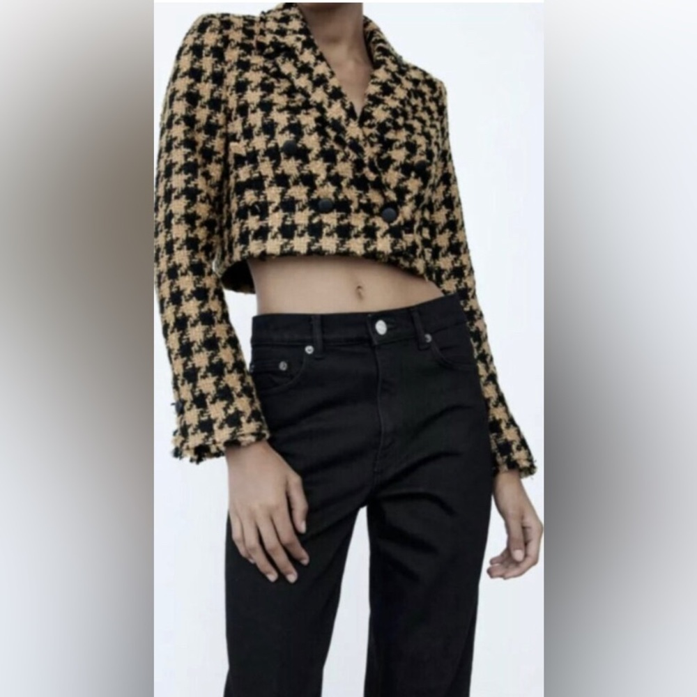 House of Harlow Blazer houndstooth  Cropped XS EUC